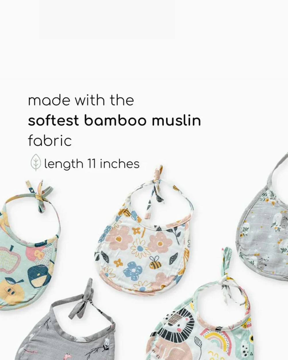 Cocoon Care Bamboo Terry Bib-With Soft Bamboo Muslin-Hedgehog Blossoms & Yellow Dwelling-Pack of 2-For Infants - Image 4