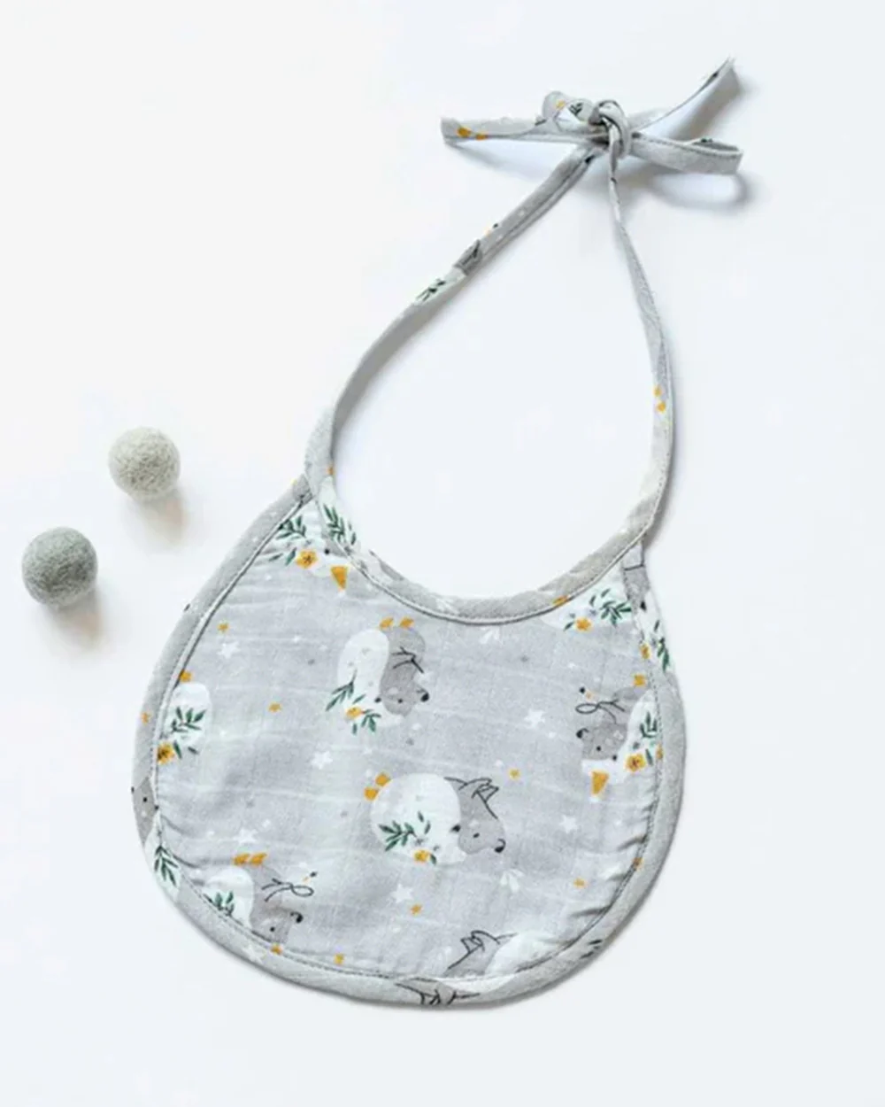 Cocoon Care Bamboo Terry Bib-With Soft Bamboo Muslin-Hedgehog Blossoms & Yellow Dwelling-Pack of 2-For Infants - Image 6