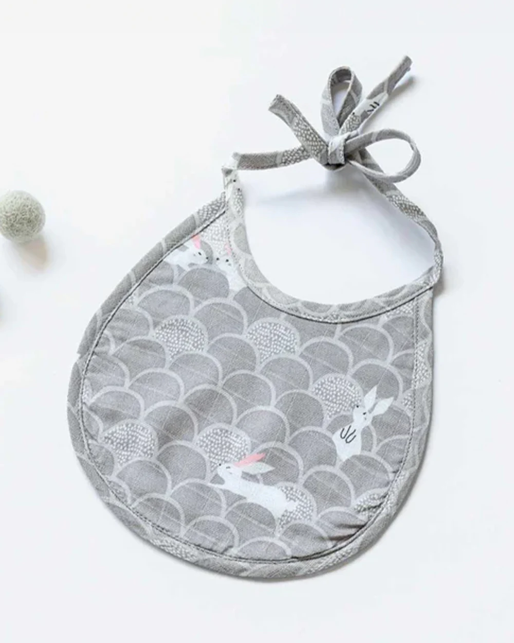 Cocoon Care Bamboo Terry Bib-With Soft Bamboo Muslin-Rabbit Farm & Grey Grove-Pack of 2-For Infants - Image 6