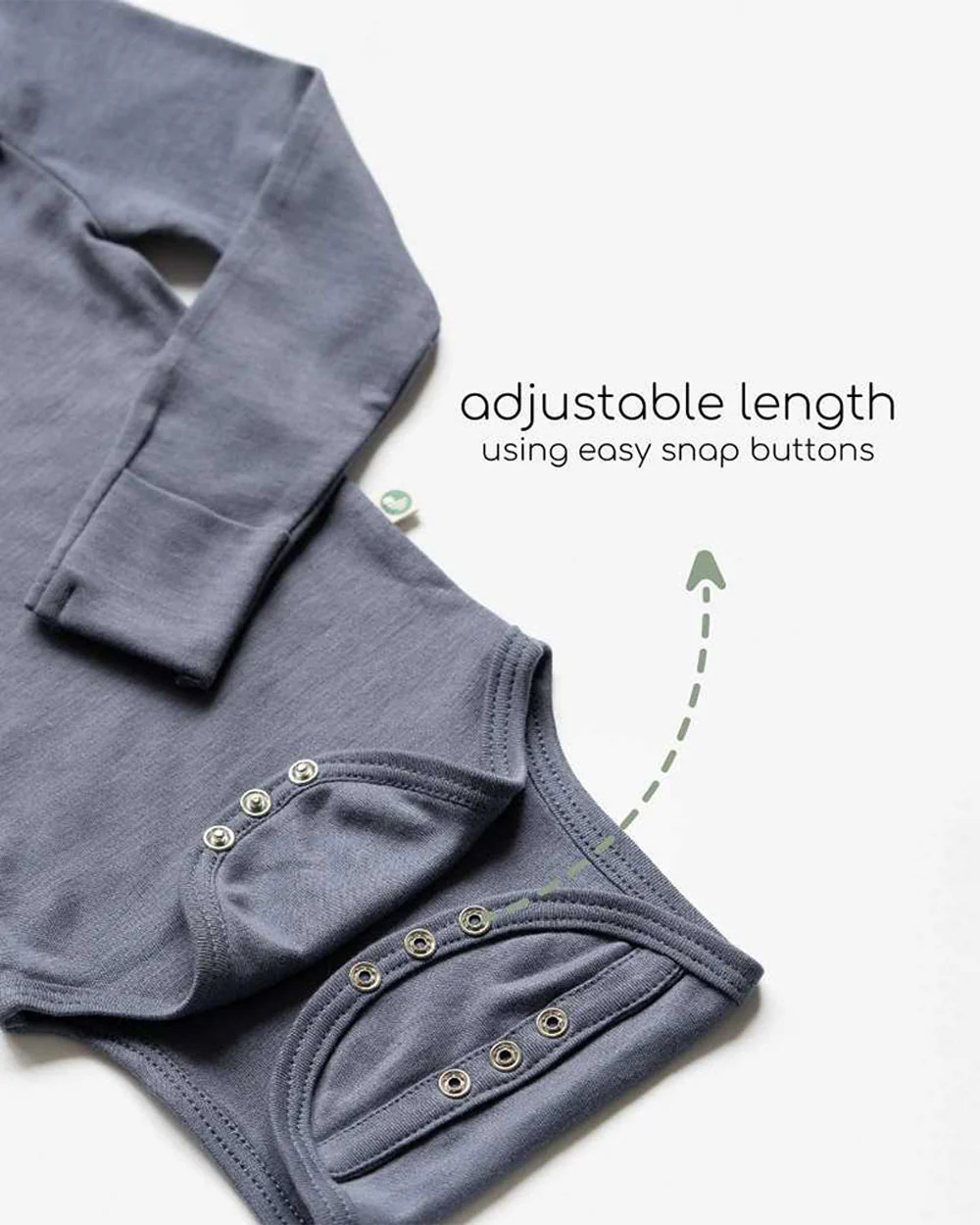 Cocoon Care Blue Bodysuit-Solid-Bamboo-For Infants - Image 4