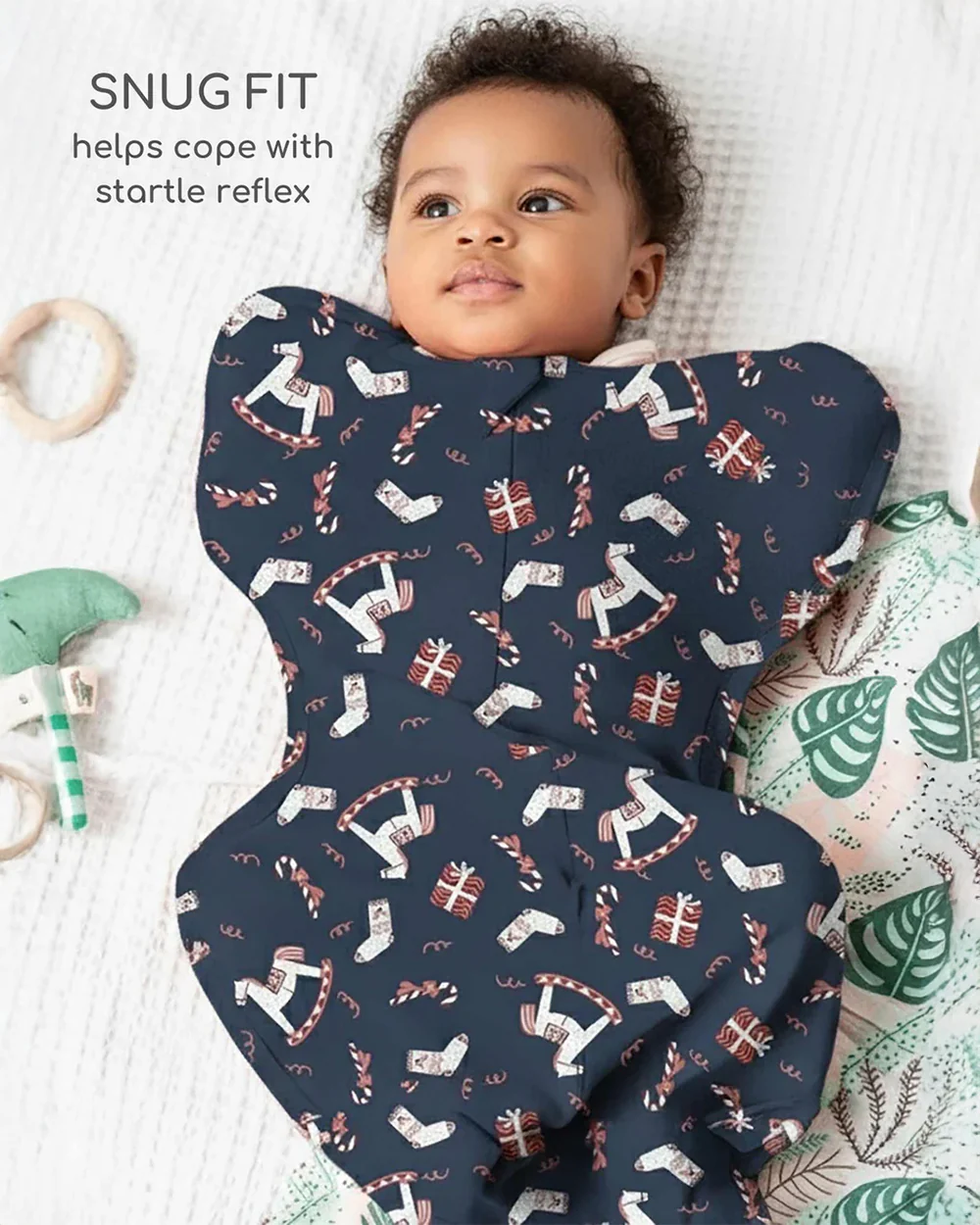 Cocoon Care Blue Noel Baby Sleeping Bag/Pod-Bamboo Cotton-With 2 Way Zipper-Newborn Bed - Image 5