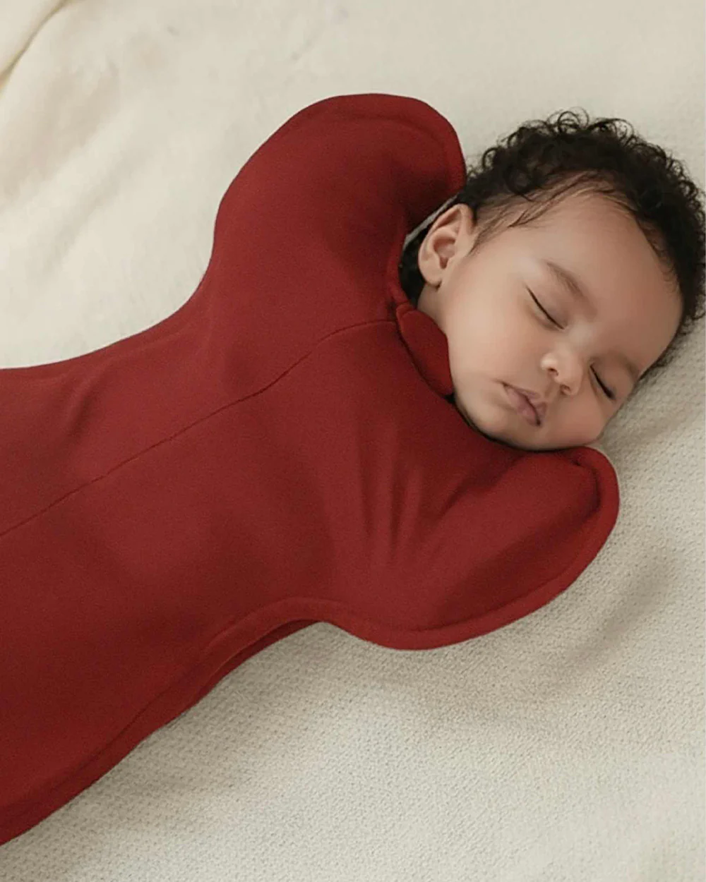 Cocoon Care Brick Red Baby Sleeping Bag/Pod-Bamboo Cotton-With 2 Way Zipper-Newborn Bed - Image 2