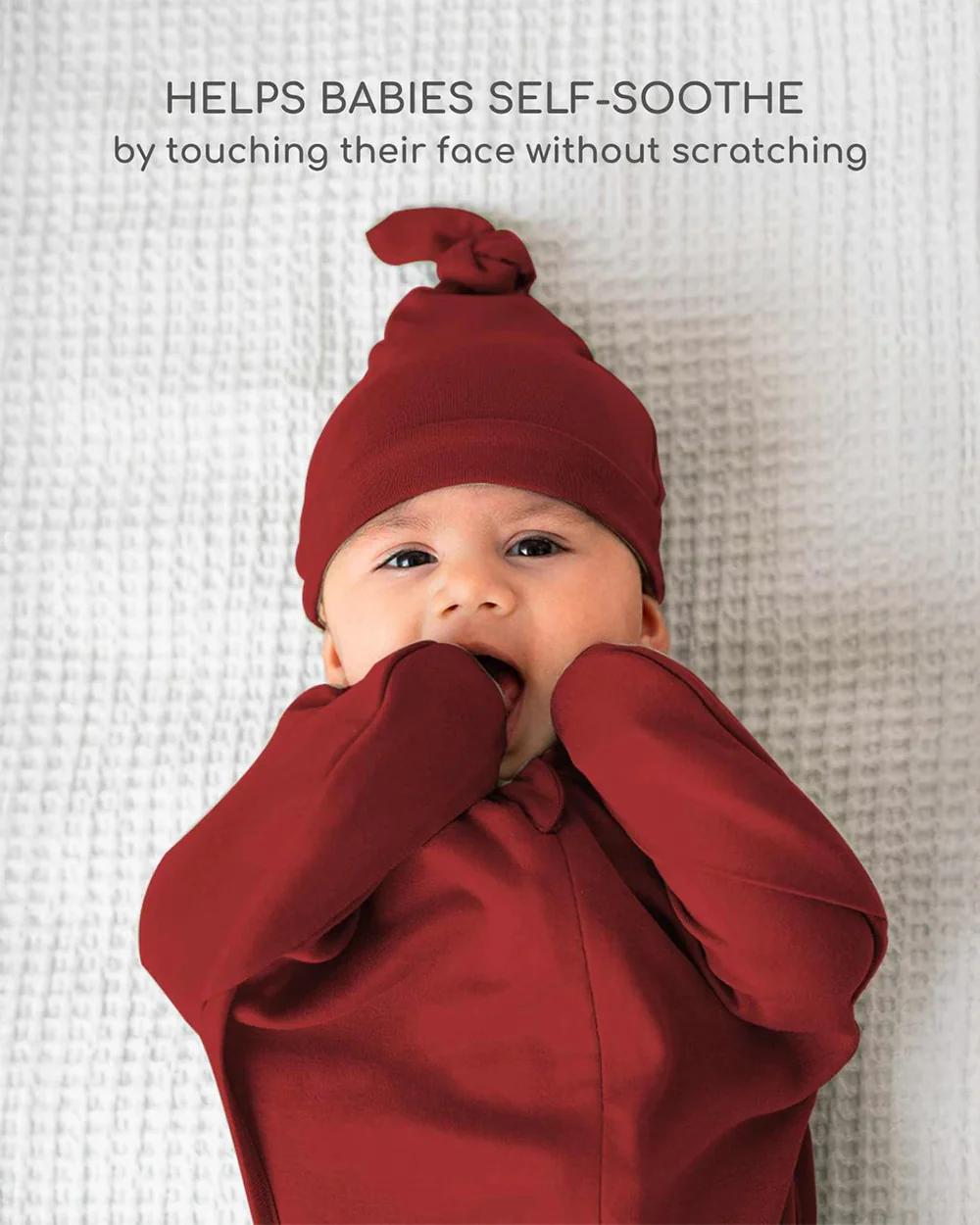 Cocoon Care Brick Red Baby Sleeping Bag/Pod-Bamboo Cotton-With 2 Way Zipper-Newborn Bed - Image 5