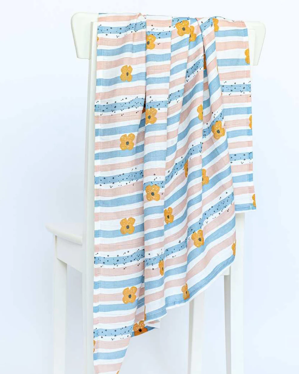 Cocoon Care Busy Bee & Cheerful Stripes Swaddle-Ultra Soft & Breathable Bamboo Muslin-Pack of 2-Infant Wraps - Image 5