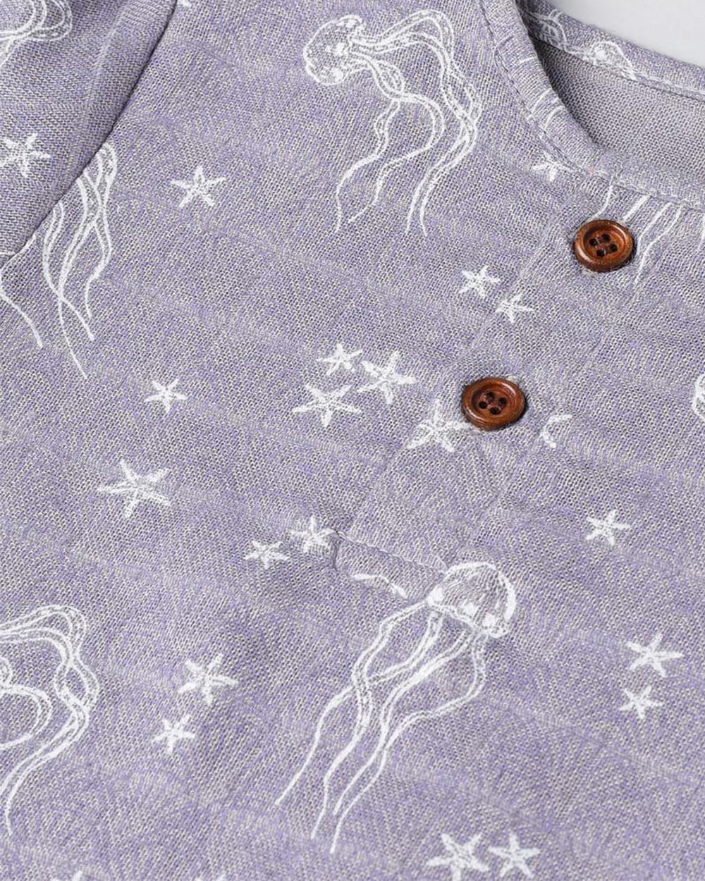 Cocoon Care Lavender T-shirt & Shorts Set-Ocean-Bamboo Muslin-For Infants - Image 5