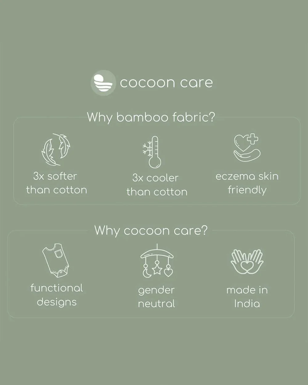Cocoon Care Light Blue, Beige & Orange Pajamas-Solid-Bamboo-For Infants - Image 5