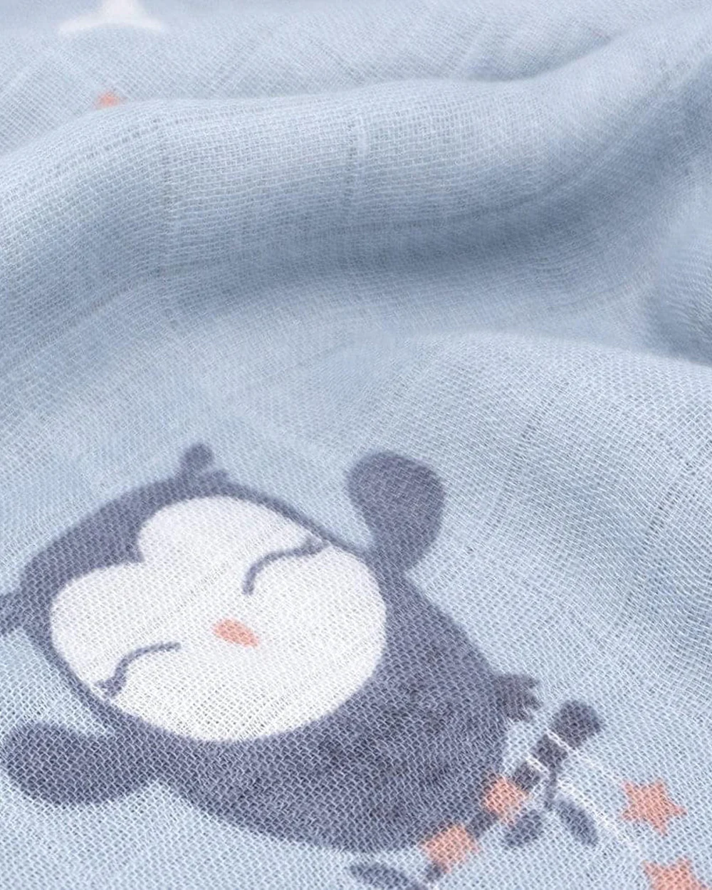 Cocoon Care Owl Print Blue Swaddle-Bamboo Muslin-Infant Wraps - Image 3