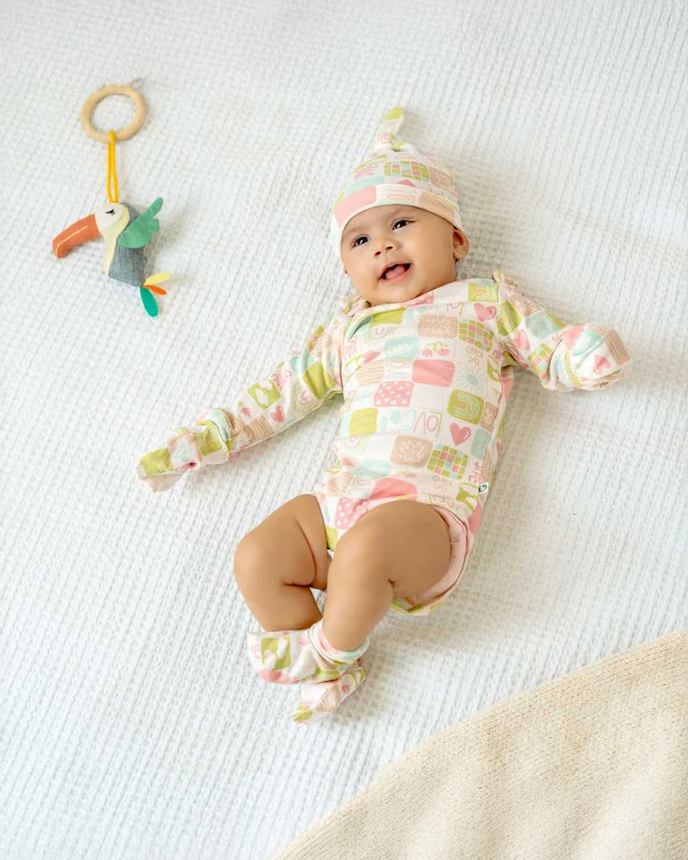 Cocoon Care Peach Caps, Booties & Mittens Set-Bamboo-Kindness Cave-For Infants - Image 2