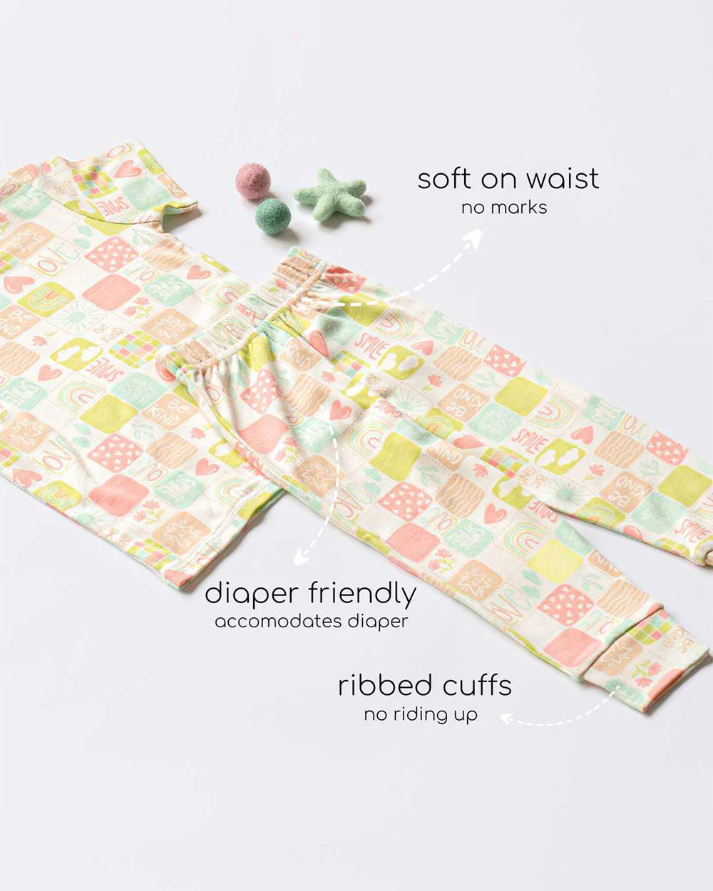 Cocoon Care Peach Nightsuit-Kindness Cove-Bamboo-For Infants - Image 3