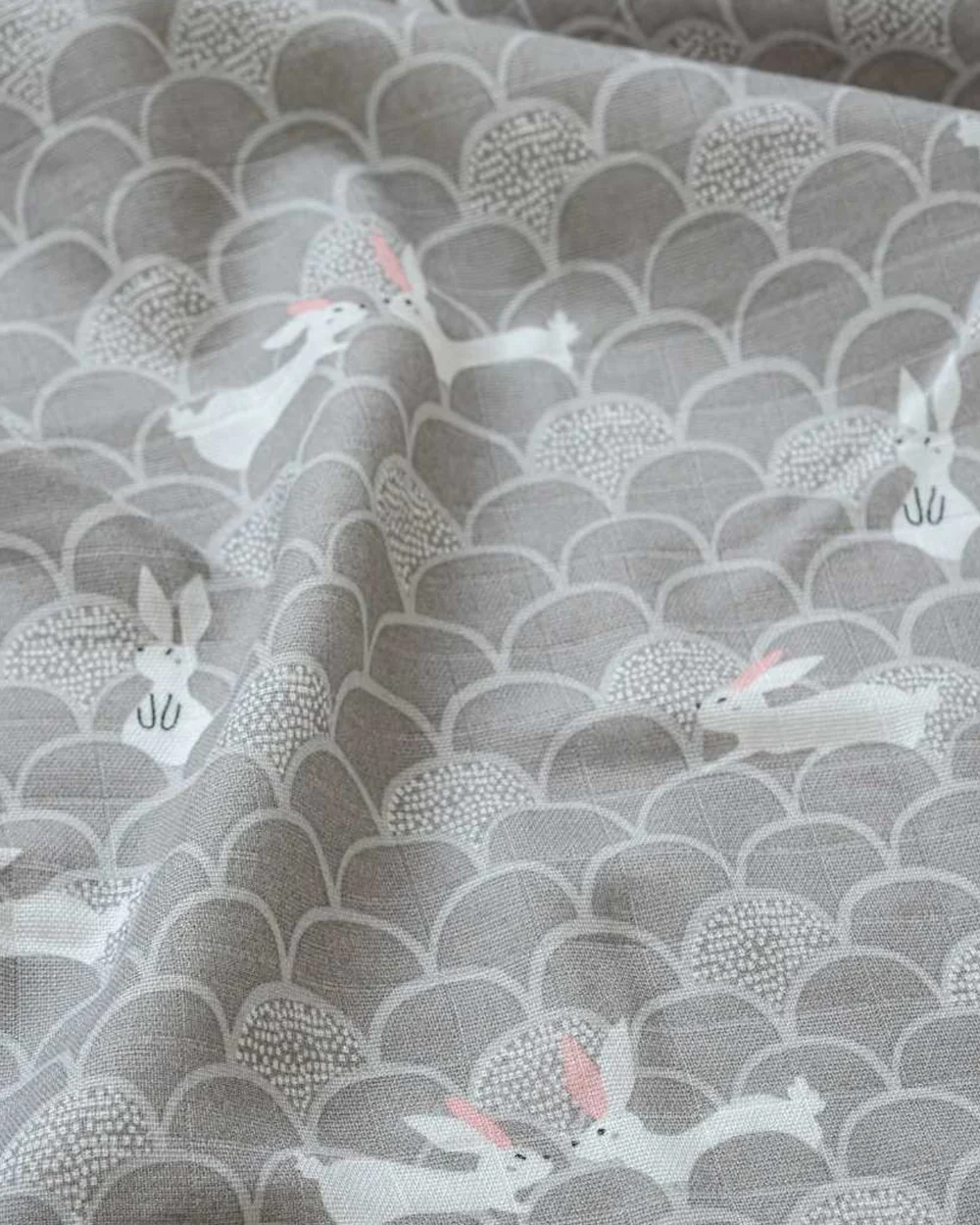Cocoon Care Rabbit Farm & Grey Grove Swaddle-Ultra Soft & Breathable Bamboo Muslin-Pack of 2-Infant Wraps - Image 4