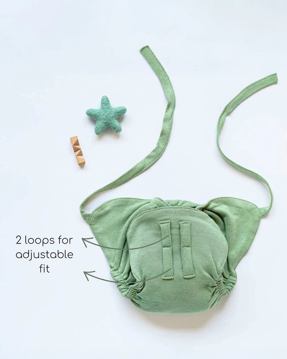 Cocoon Care Sage Green Cloth Nappy-Bamboo Muslin-Washable & Reusable - Image 4