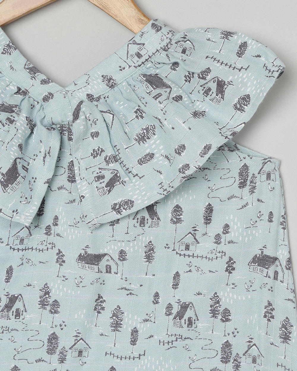Cocoon Care Sky Blue Frock Dress-Farm House-Bamboo Muslin-For Infants - Image 4