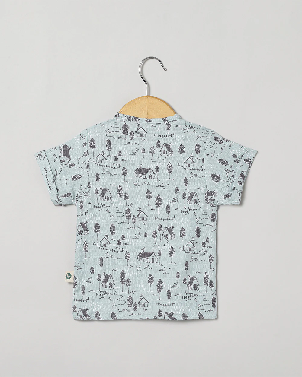 Cocoon Care Sky Blue T-shirt & Shorts Set-Farm House-Bamboo Muslin-For Infants - Image 7