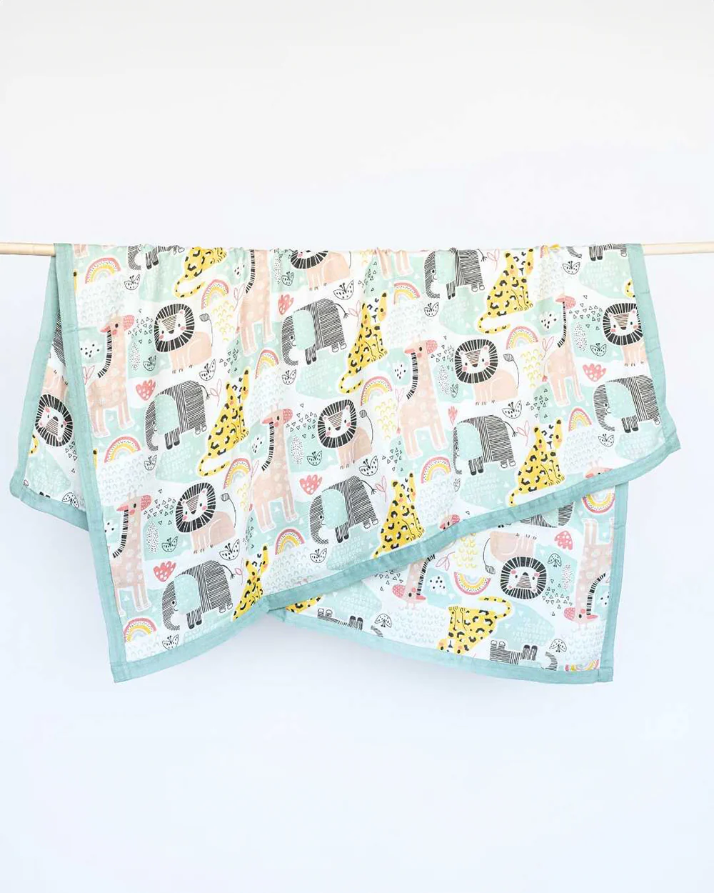 Cocoon Care Swaddle & Blanket Combo Pack-With Soft & Breathable Bamboo Muslin-Jungle Safari - Image 2