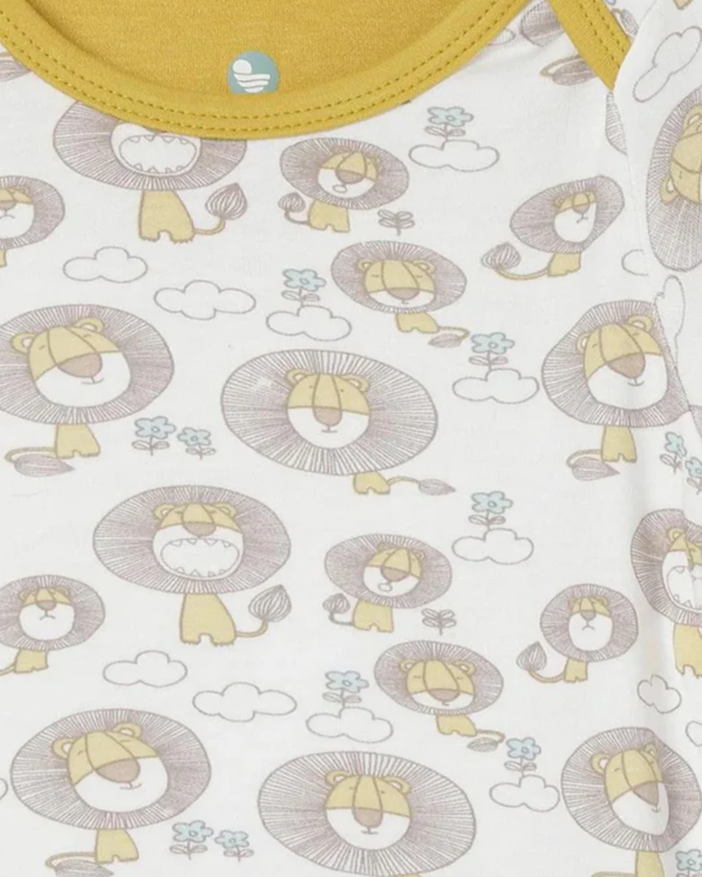 Cocoon Care White & Mustard T-shirt-Mighty Lion & Mustard Yellow-Bamboo Muslin-Pack of 2-For Infants - Image 3