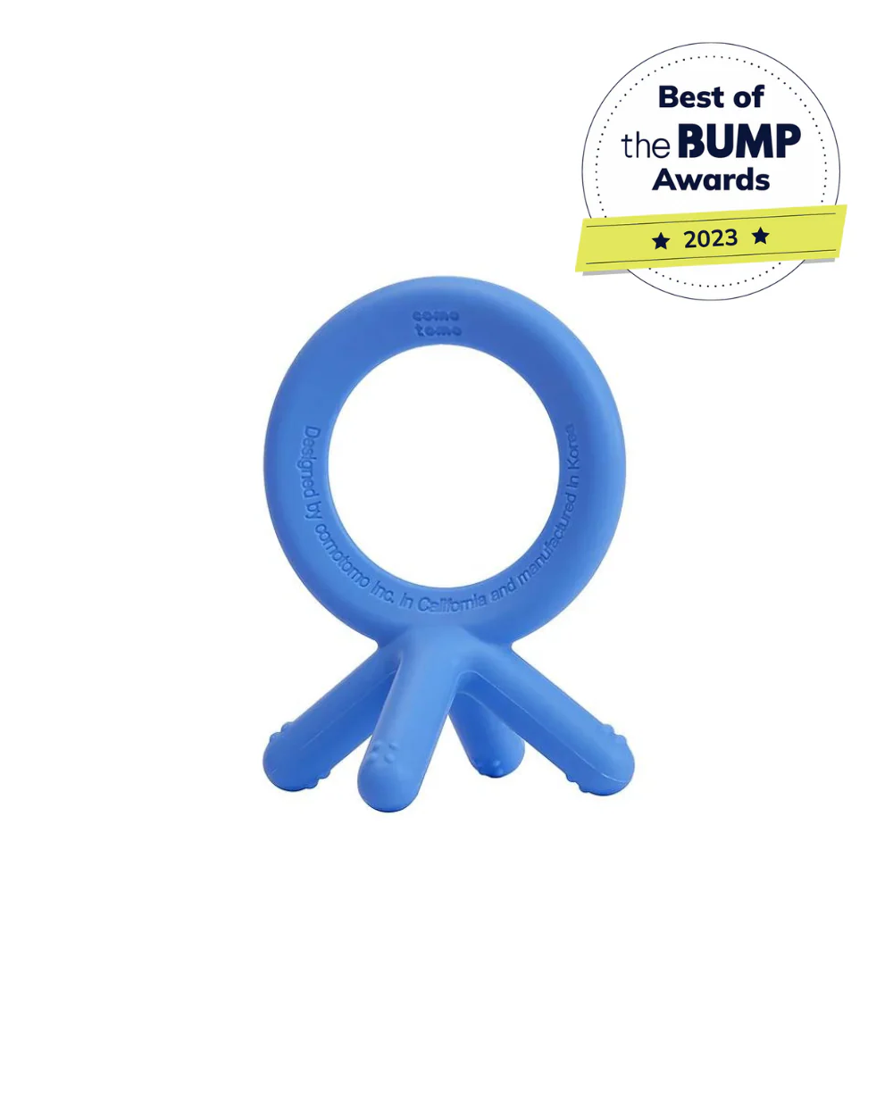 Comotomo Silicone Teether-Global Award Winner-Non Choking Design-Baby Finger Sized-Blue - Image 2