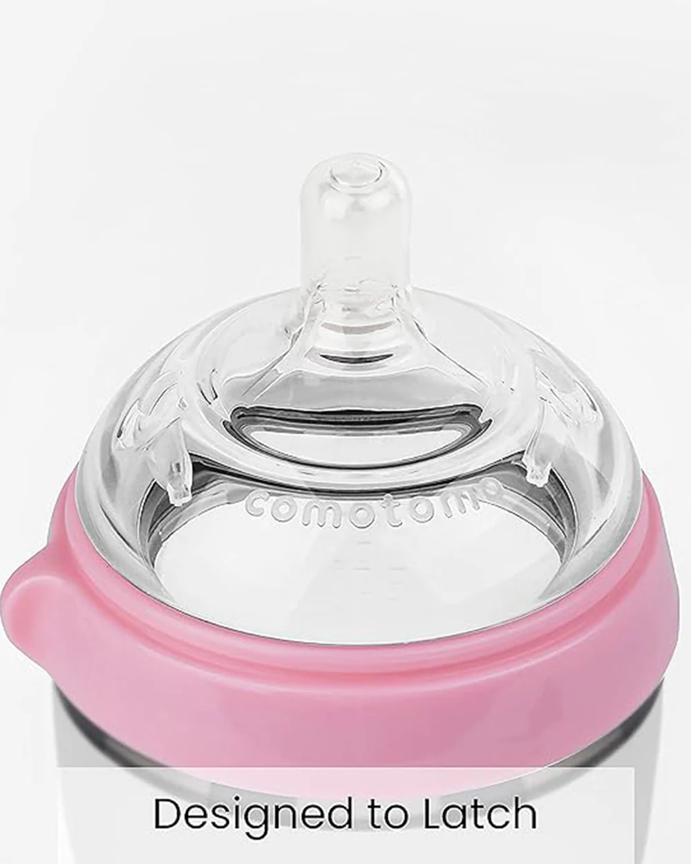 Comotomo Wide Neck Silicone Feeding Bottle-Global Award Winner-With Medium Flow Nipple-3 to 6M-Dual Anti Colic Vent-250 ml-Pink - Image 10