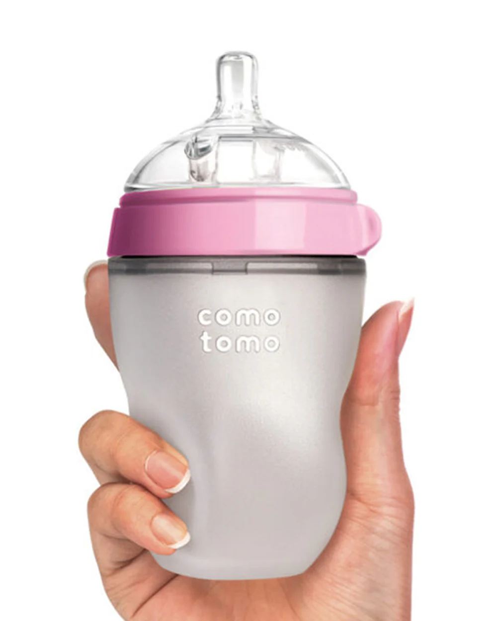 Comotomo Wide Neck Silicone Feeding Bottle-Global Award Winner-With Medium Flow Nipple-3 to 6M-Dual Anti Colic Vent-250 ml-Pink - Image 4