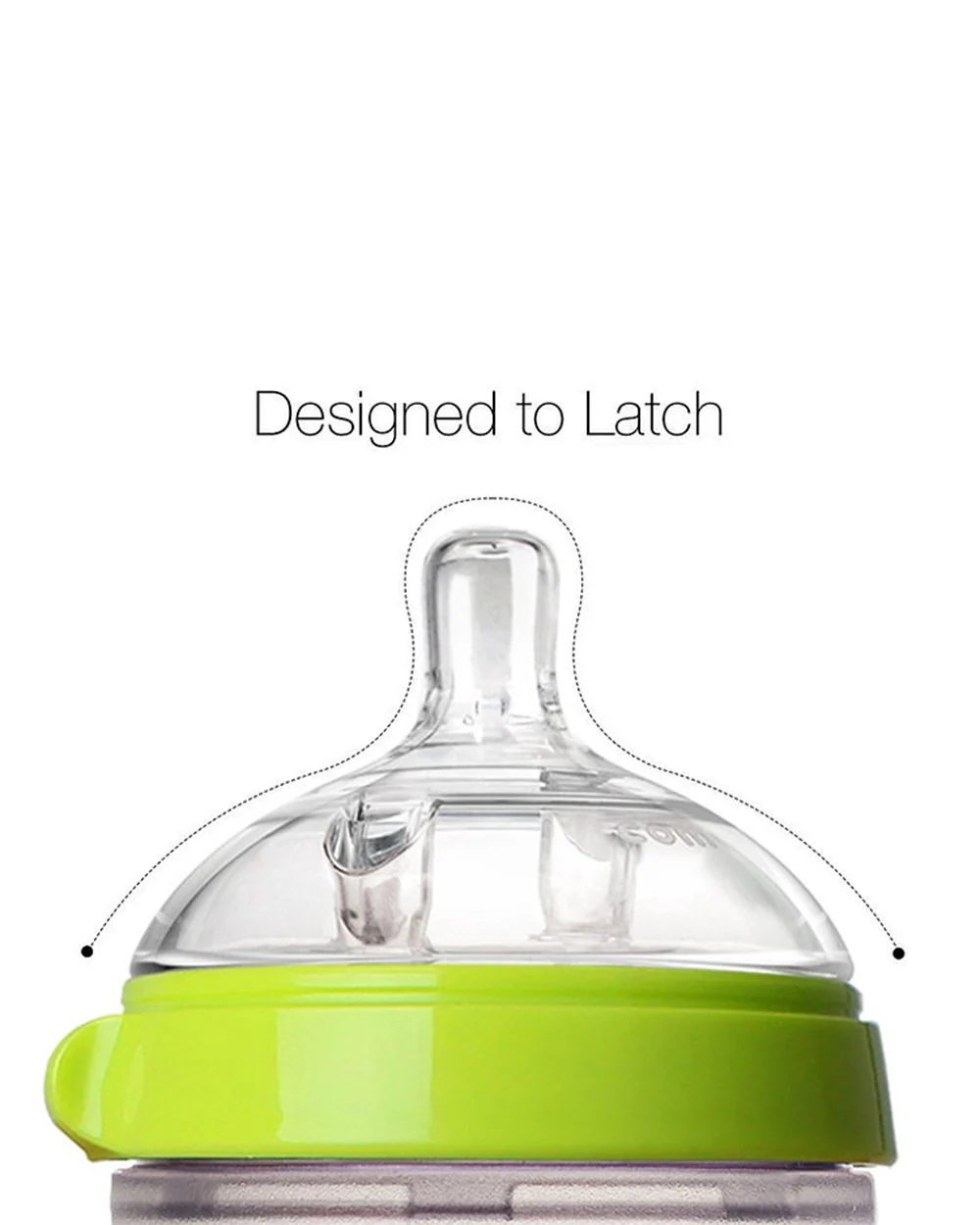 Comotomo Wide Neck Silicone Feeding Bottle-Global Award Winner-With Slow Flow Nipple-0 to 3M-Pack of 2-Dual Anti Colic Vent-150 ml-Green - Image 4