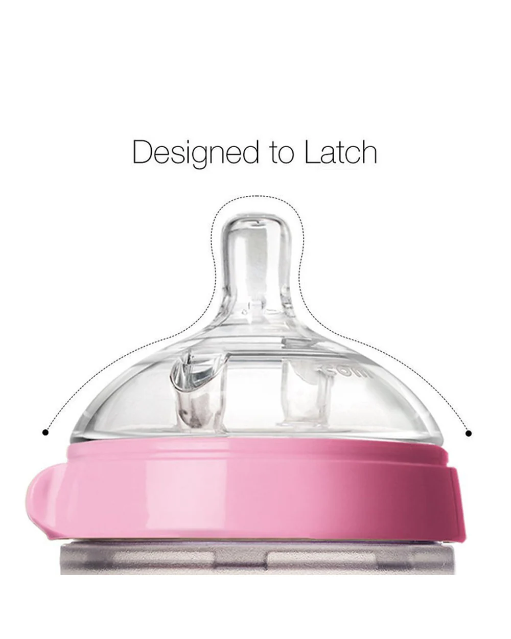 Comotomo Wide Neck Silicone Feeding Bottle-Global Award Winner-With Slow Flow Nipple-0 to 3M-Pack of 2-Dual Anti Colic Vent-150 ml-Pink - Image 7