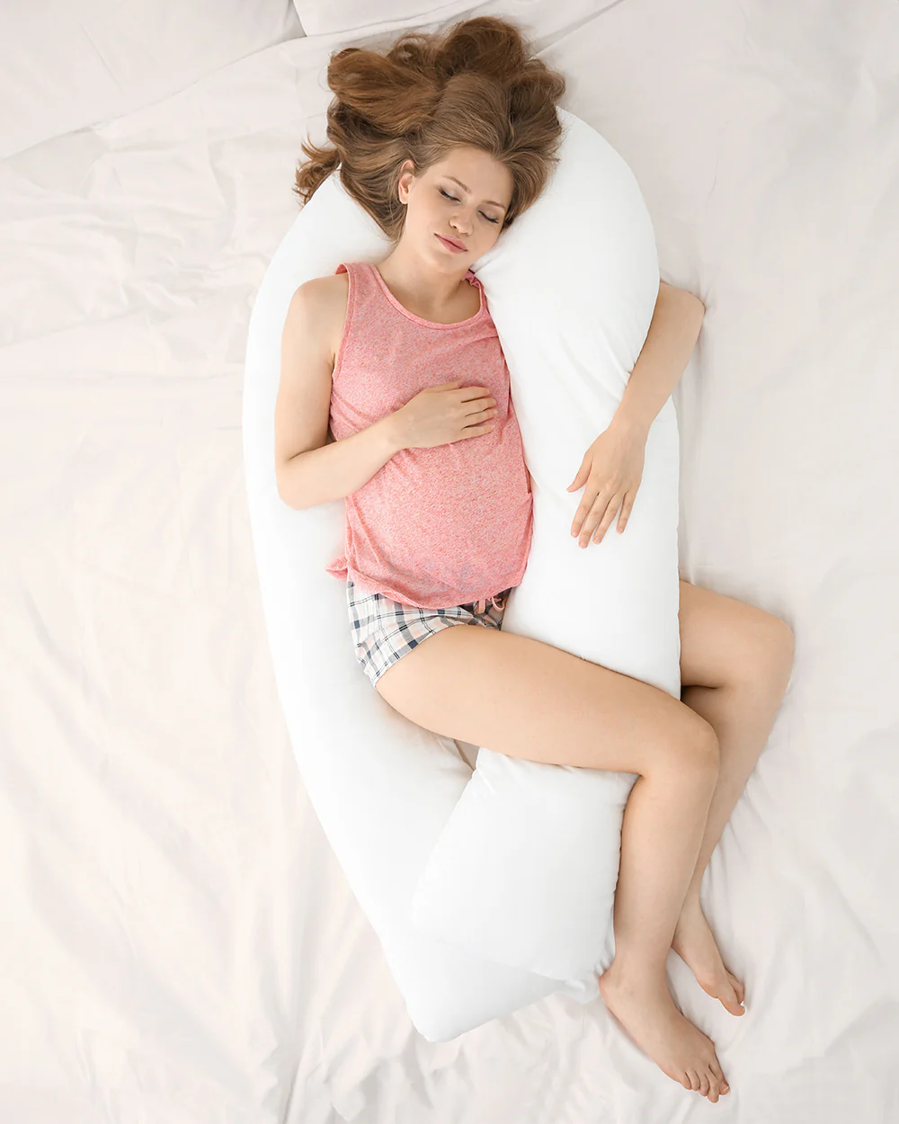 Coozly U shaped Pregnancy Pillow-Full Body-Navy Blue-Premium Lyte-Microfibre-Removable & Washable Cover-For Maternity - Image 6