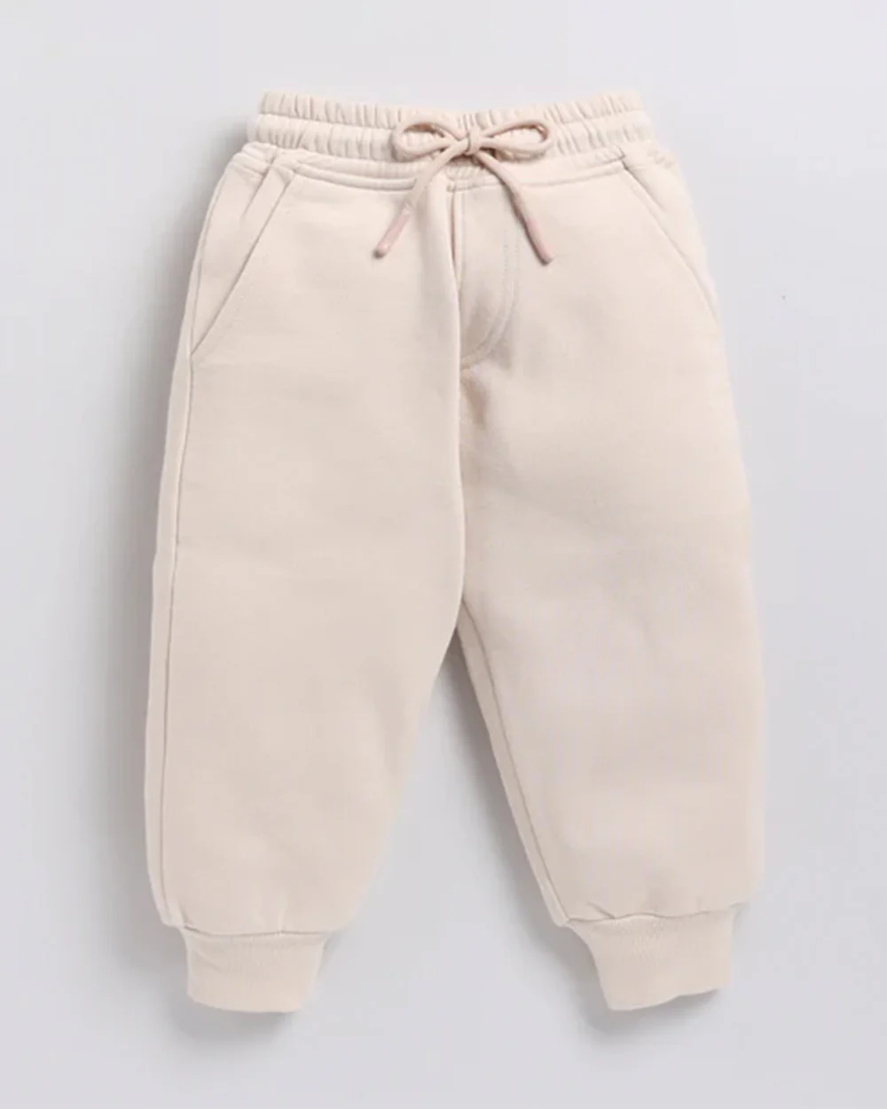 Cot & Candy Baby Beige Winter Wear Jogger-Solid-GOTS Certified Organic Fleece-For Infants - Image 5
