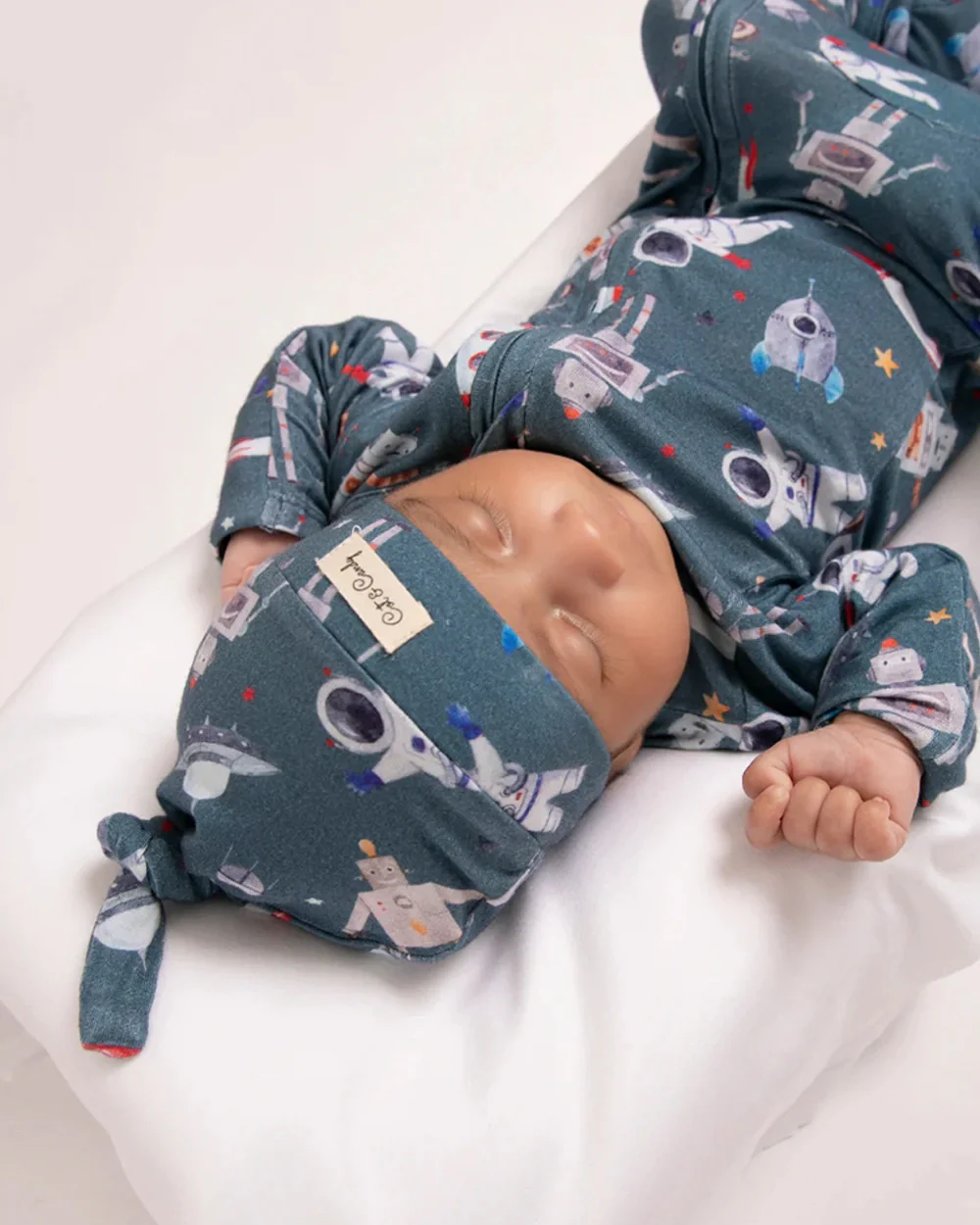 Cot & Candy Baby Blue Onesie-Space Explorer-Organic Cotton-For Infants - Image 4