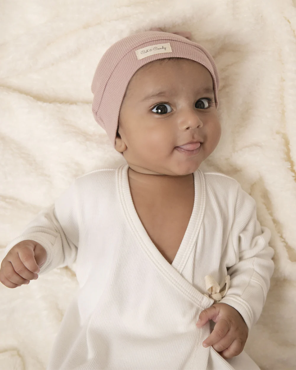 Cot & Candy Baby Blush Pink Cap-Solid-Organic Cotton-For Infants - Image 2
