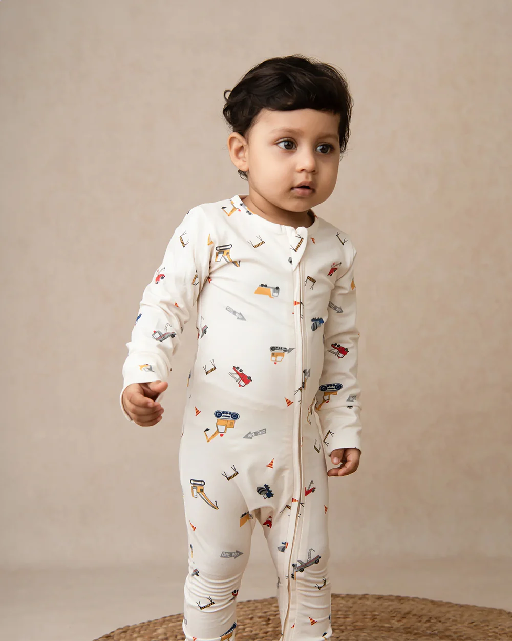 Cot & Candy Baby Cream Sleepsuit-Construction-Organic Cotton-For Infants - Image 4