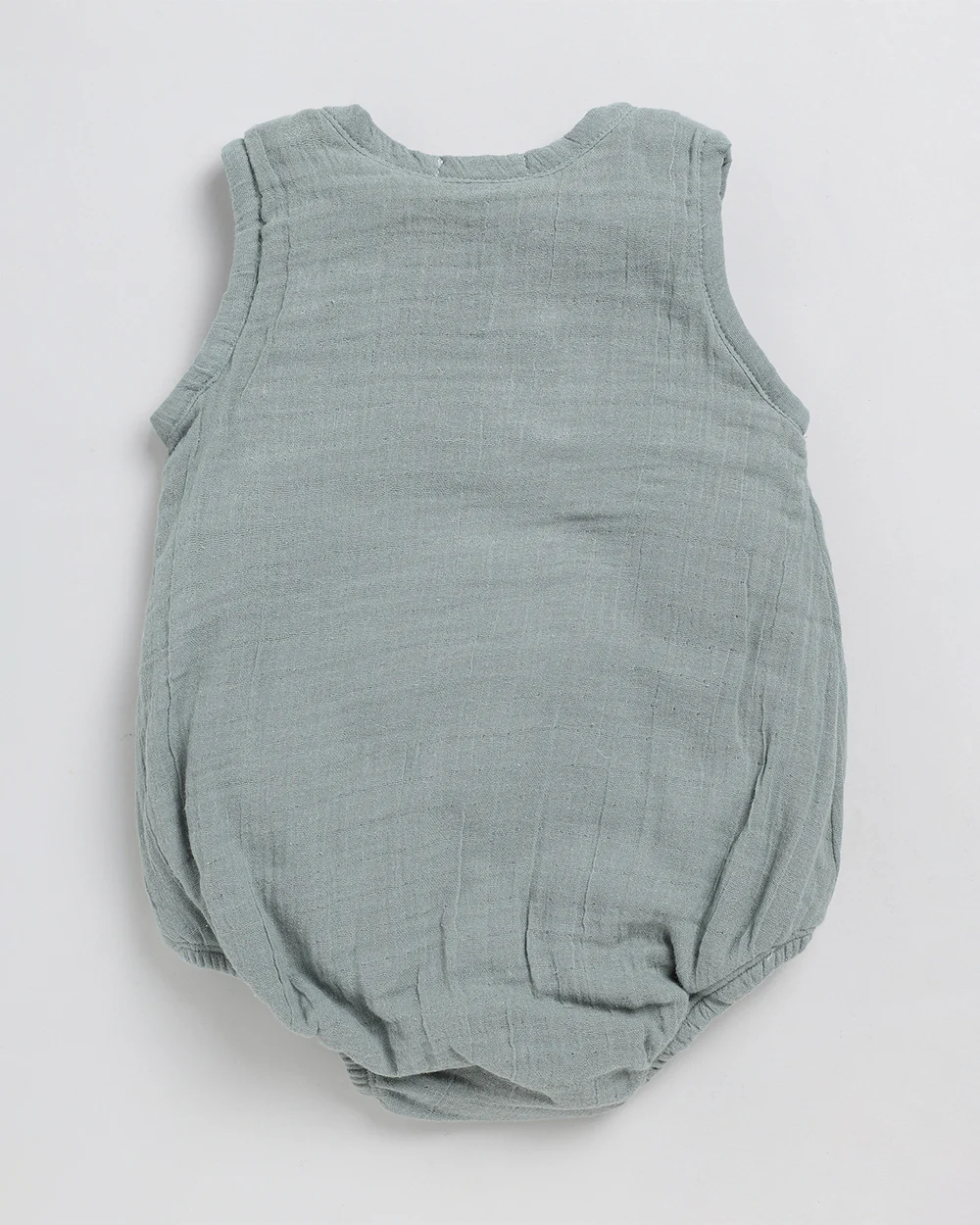 Cot & Candy Baby Sage Romper-Solid-Muslin-For Infants - Image 2