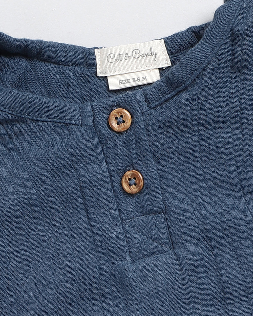 Cot & Candy Baby Navy Romper-Solid-Organic Cotton-For Infants - Image 3