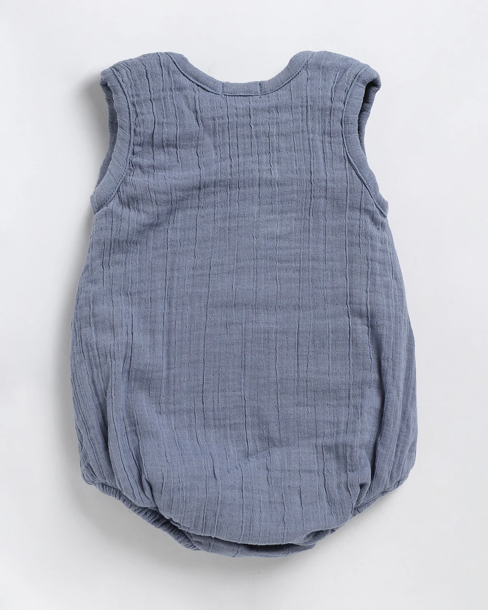 Cot & Candy Baby Blue Romper-Solid-Organic Cotton-For Infants - Image 2