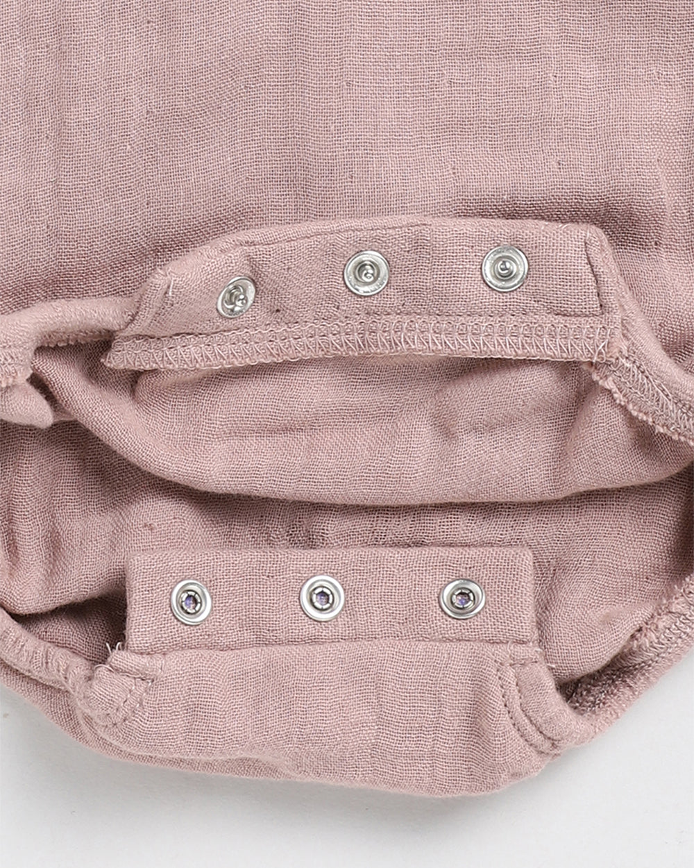 Cot & Candy Baby Blush Pink Romper-Solid-Muslin-For Infants - Image 3