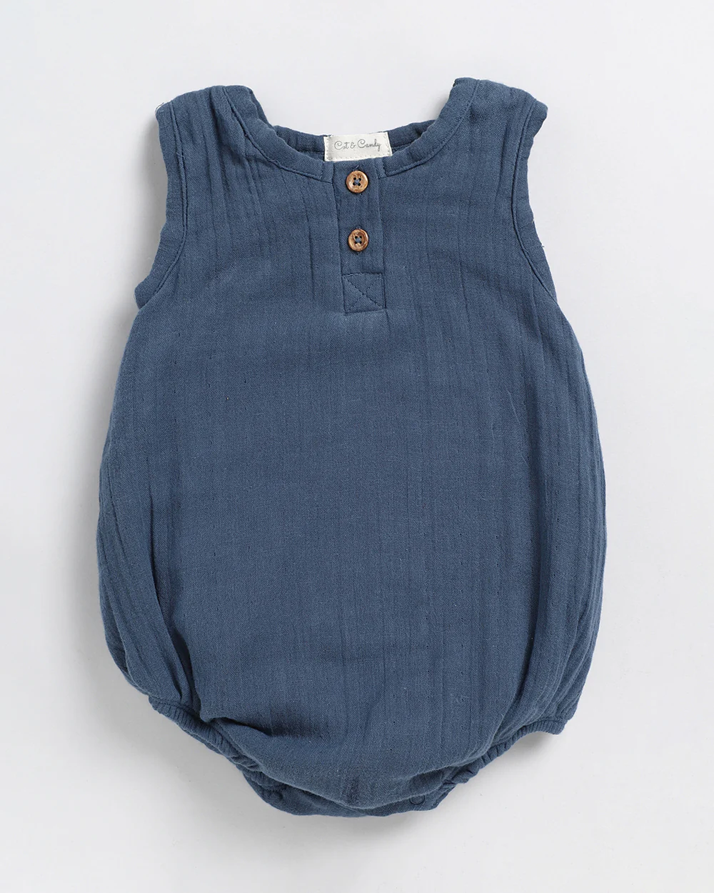 Cot & Candy Baby Navy Romper-Solid-Organic Cotton-For Infants