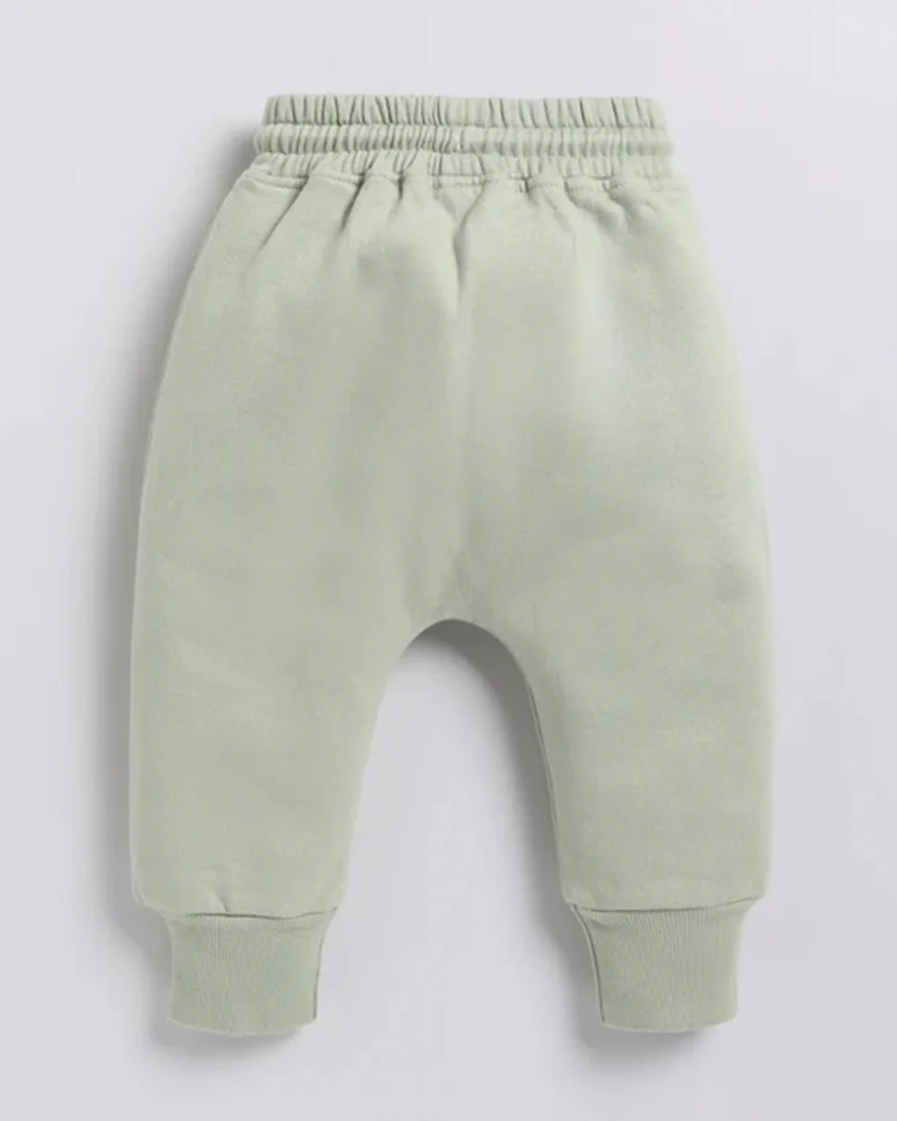 Cot & Candy Baby Pastel Green Winter Wear Jogger-Solid-GOTS Certified Organic Fleece-For Infants - Image 2