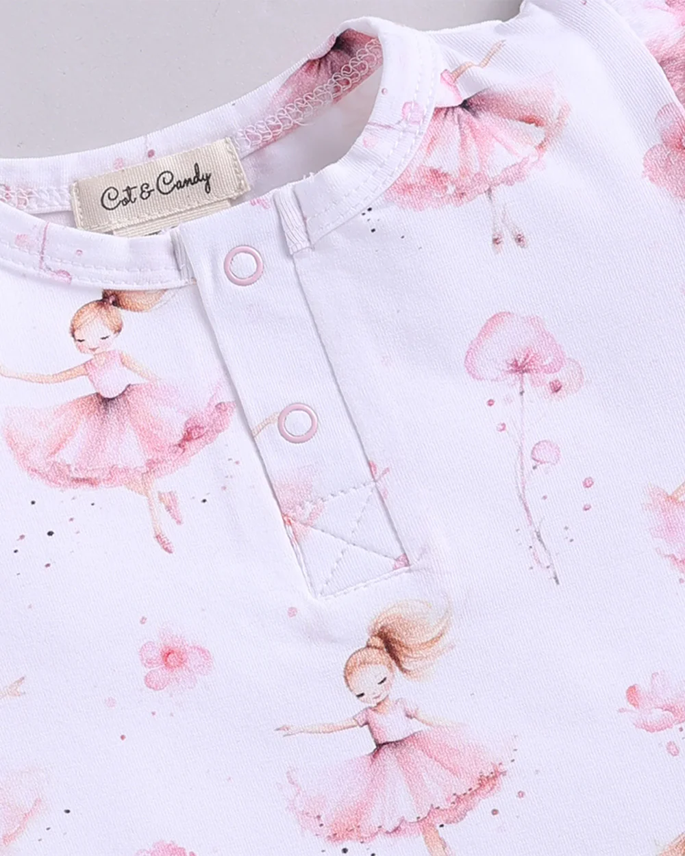 Cot & Candy Baby Pink Frill Bodysuit-Ballerina-Organic Cotton-For Infants - Image 4