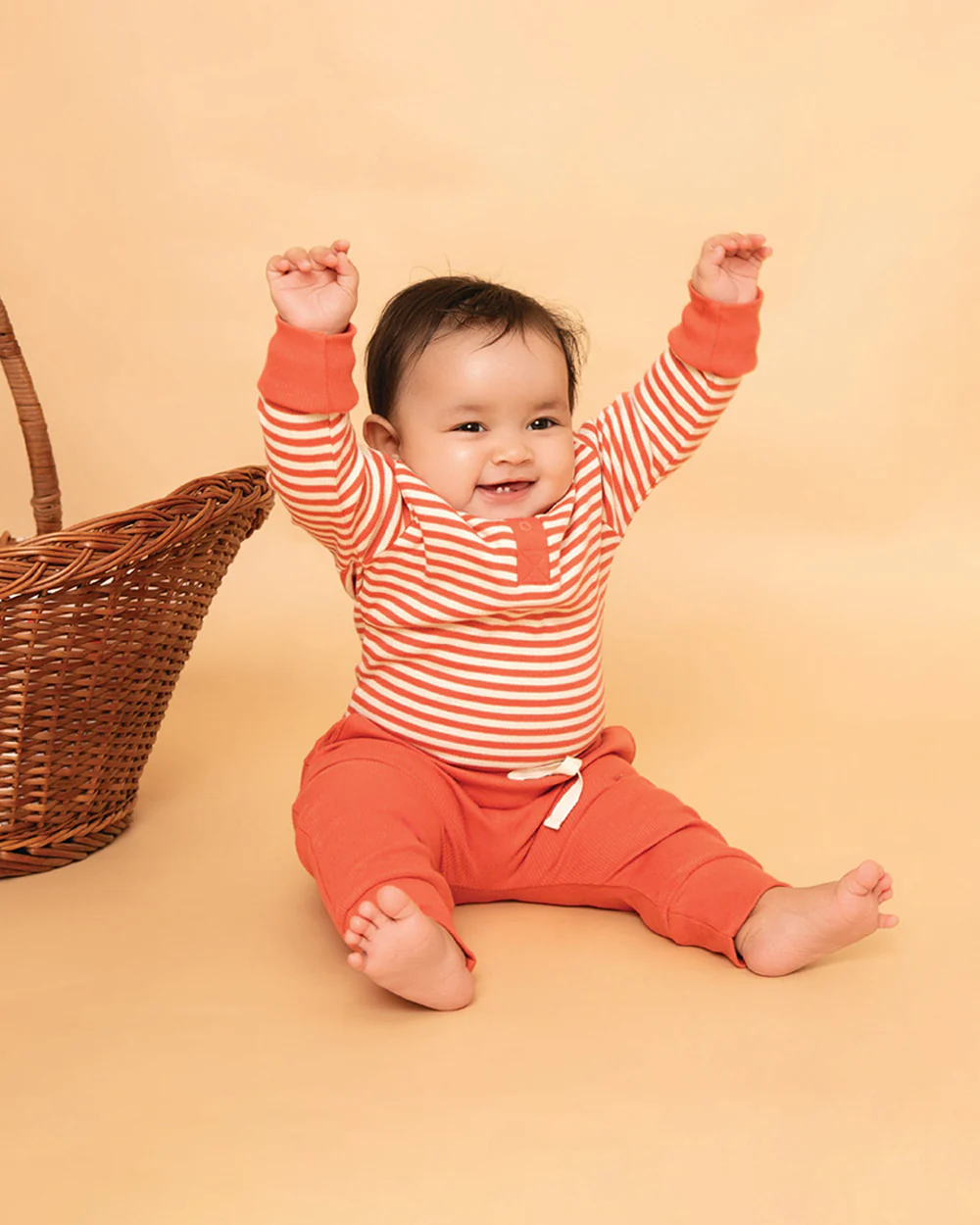 Cot & Candy Baby Red Jogger-Solid-Organic Cotton-For Infants - Image 5