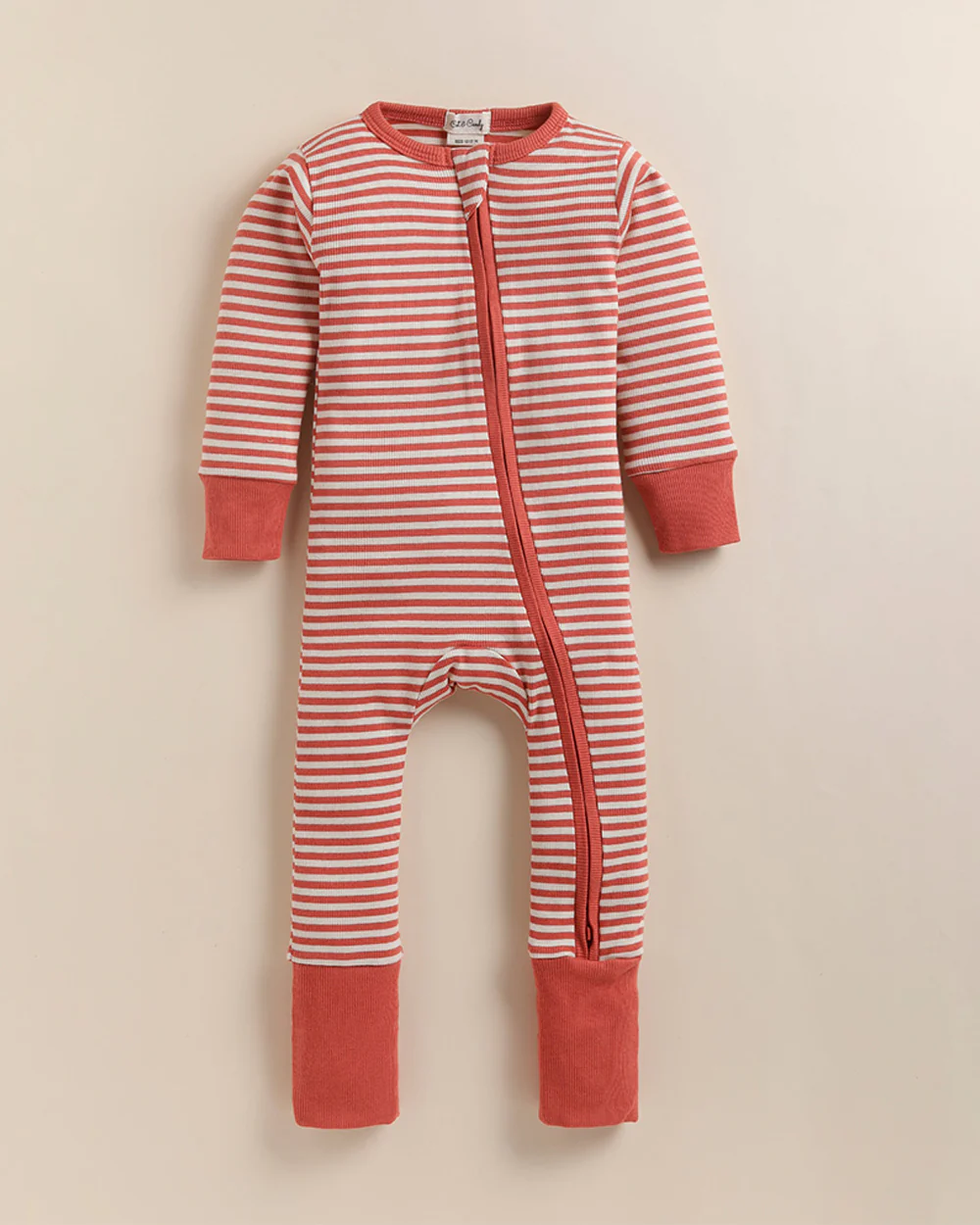 Cot & Candy Baby Red Sleepsuit-Berry Stripe-Organic Cotton-For Infants - Image 8