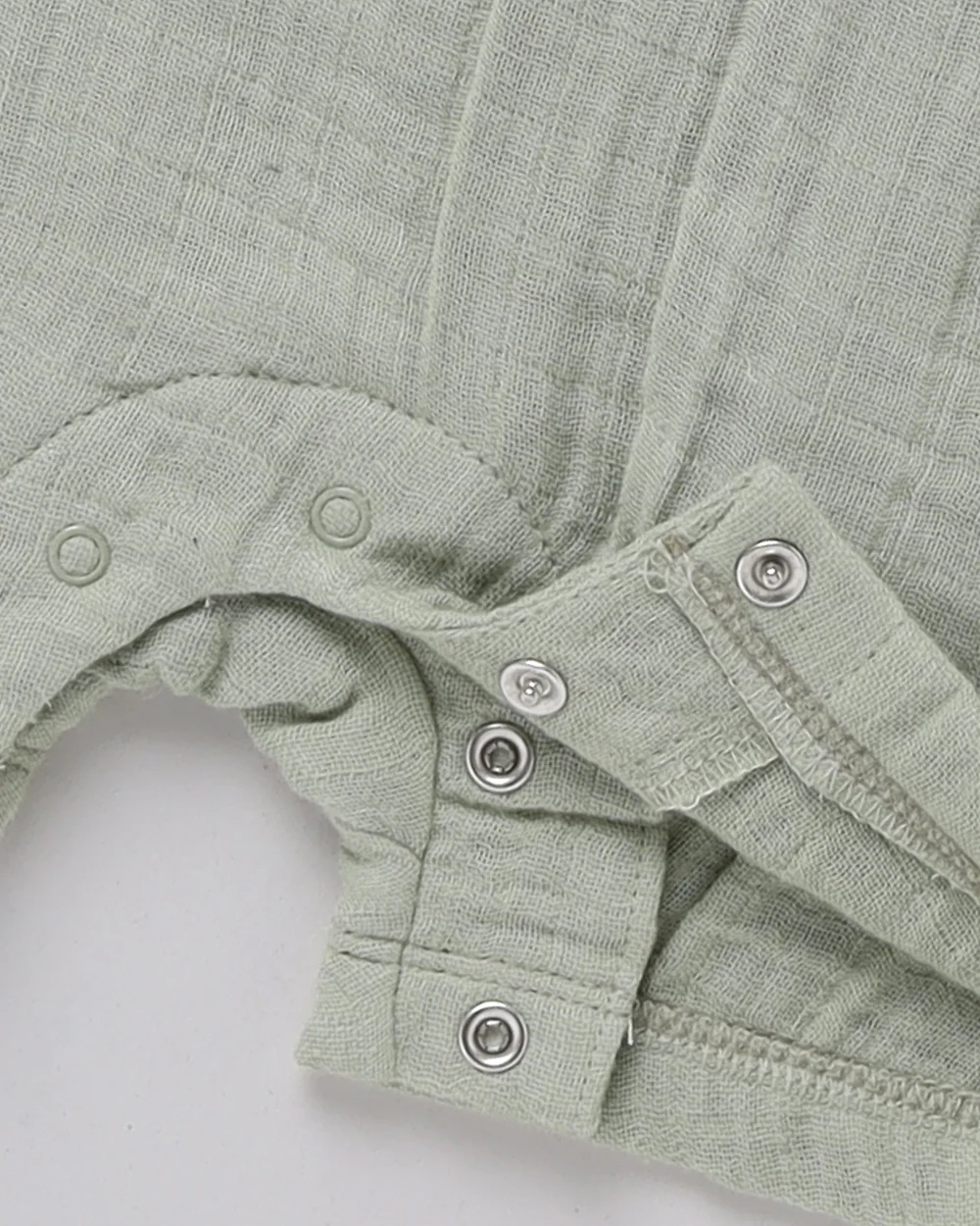 Cot & Candy Baby Sage Green Romper-Sage-Organic Muslin-For Infants - Image 4