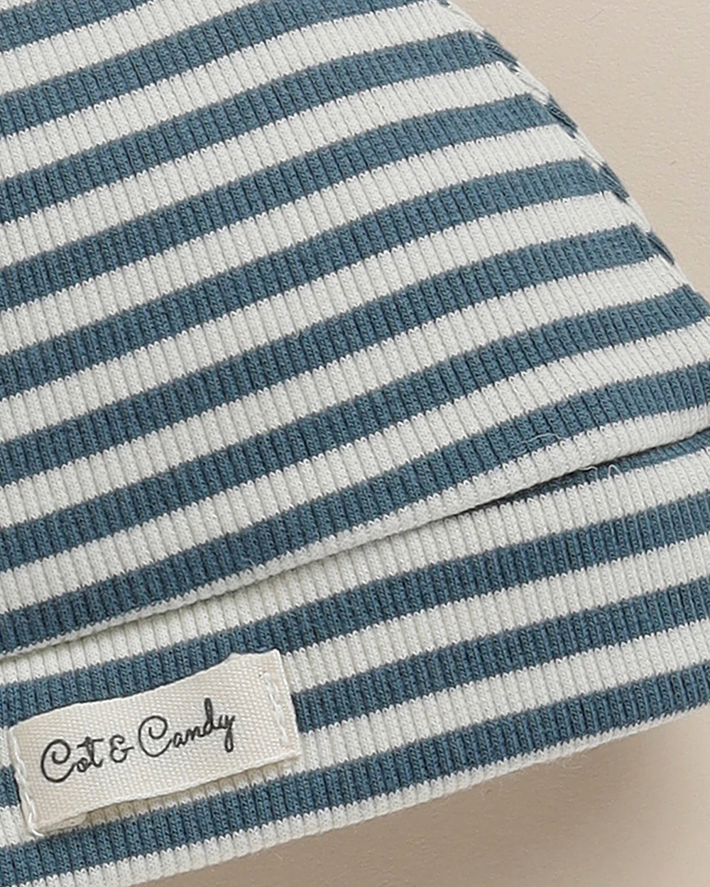 Cot & Candy Baby Teal Cap-Striped-Organic Cotton-For Infants - Image 5
