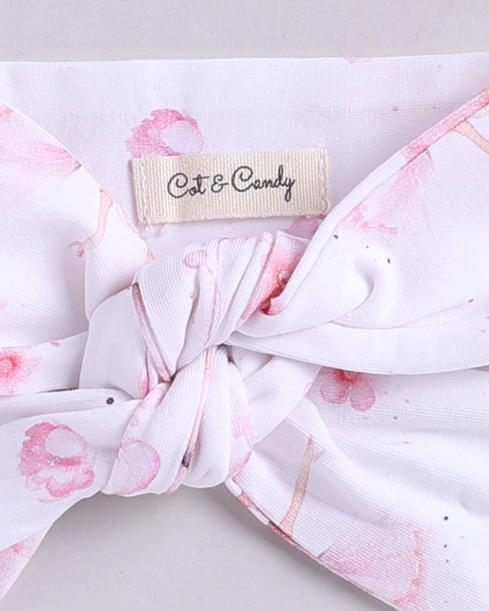 Cot & Candy Baby White Headband-Ballerina-Organic Cotton-For Infants - Image 3