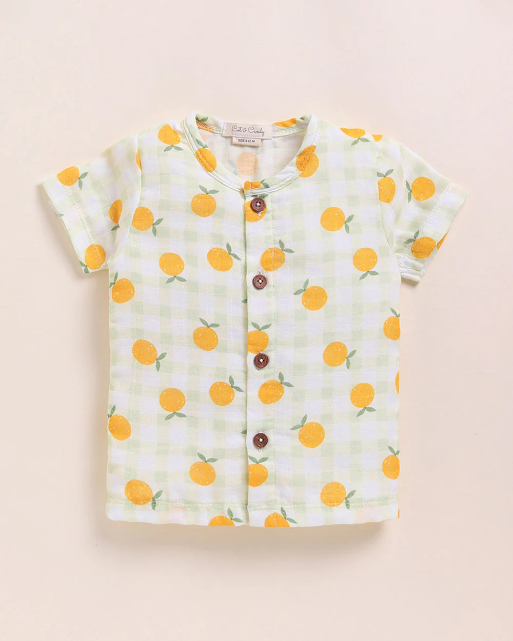 Cot & Candy Baby White Top & Shorts Set-Orange Print-Organic Cotton-For Infants - Image 6