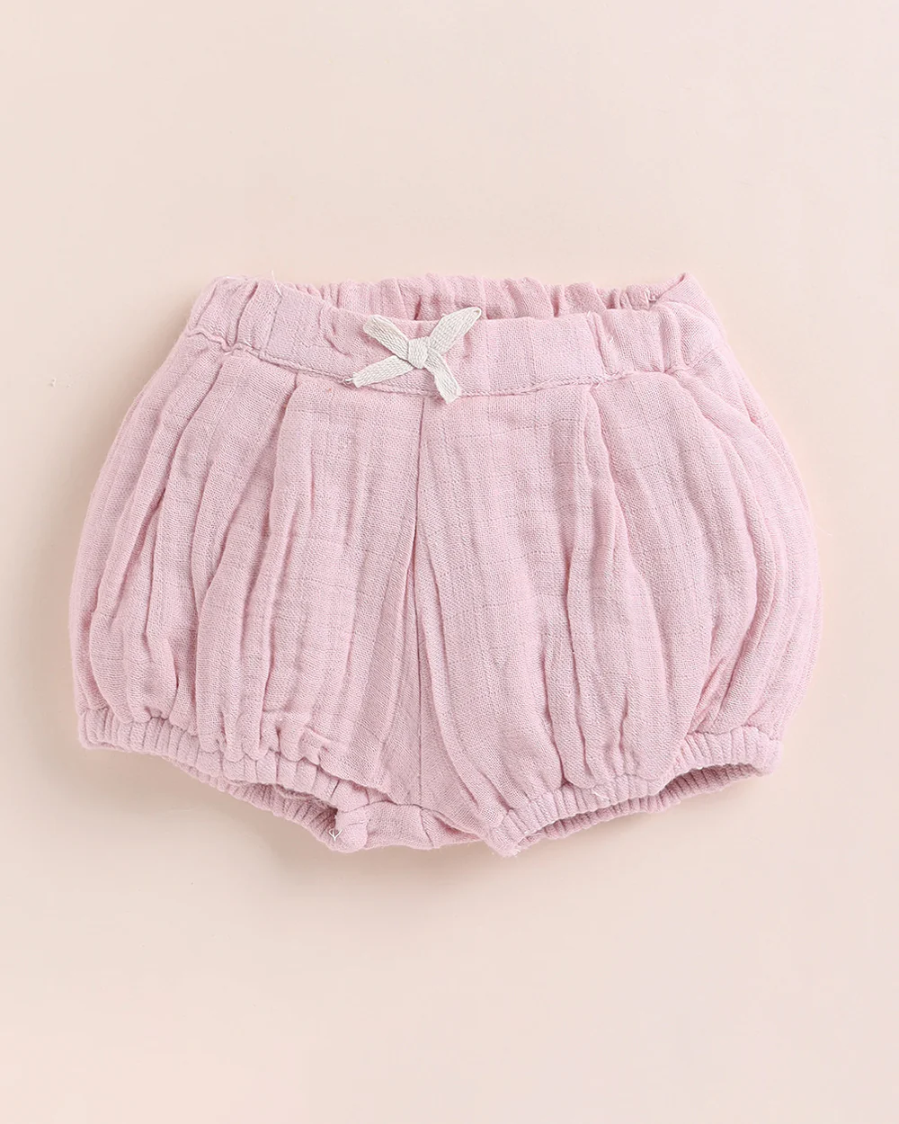 Cot & Candy Blush Pink Top & Bloomer Set-Organic Muslin-Solid-For Infants - Image 3