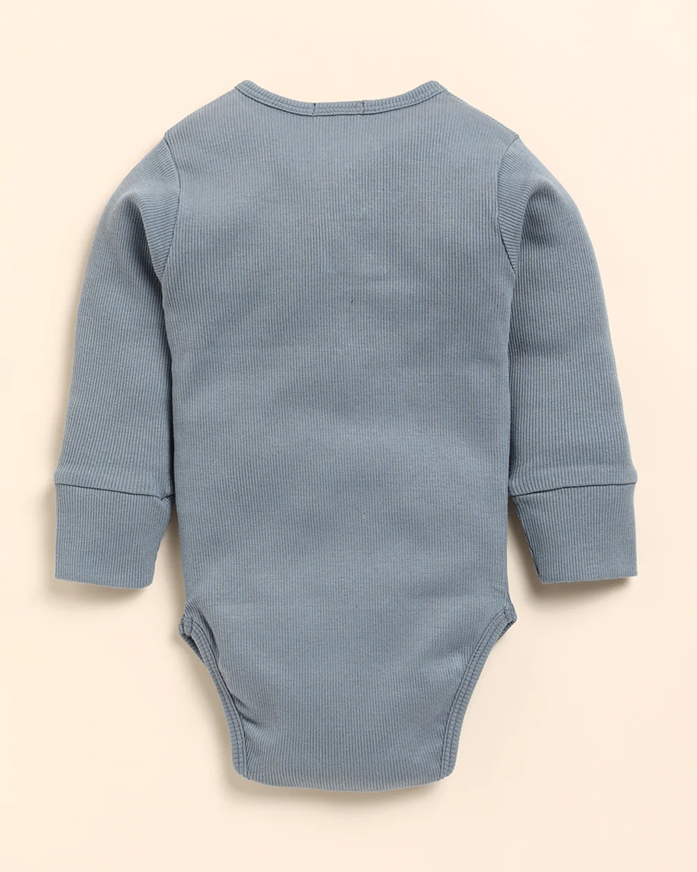 Cot & Candy Baby White & Aqua Winter Wear Bodysuit-Solid-Organic Cotton-Pack of 2-For Infants - Image 3