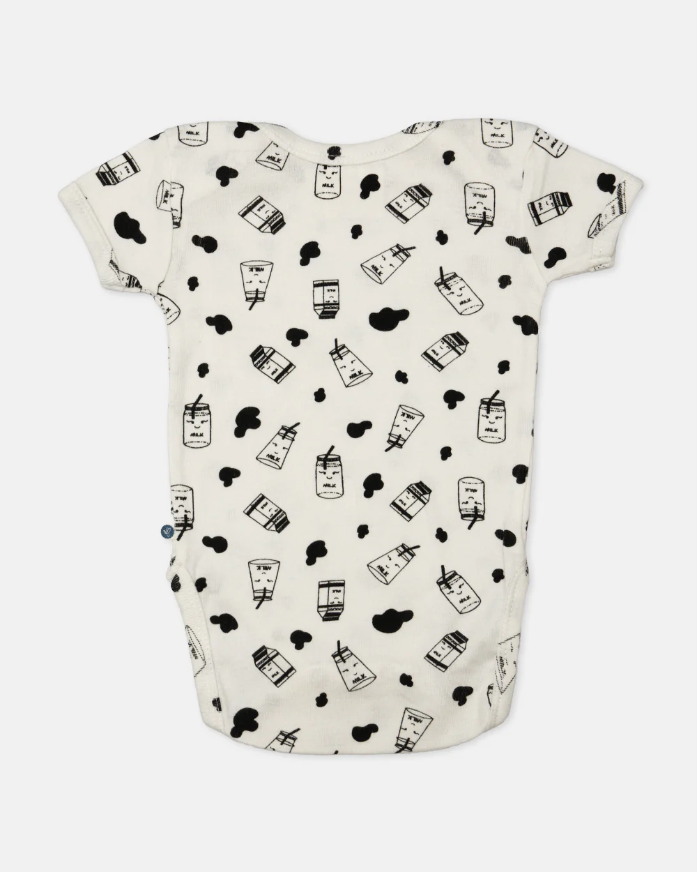 Cotton Bug White & Black Bodysuit-Milk-Organic Cotton-Half Sleeves-Pack of 3-For Infants - Image 6