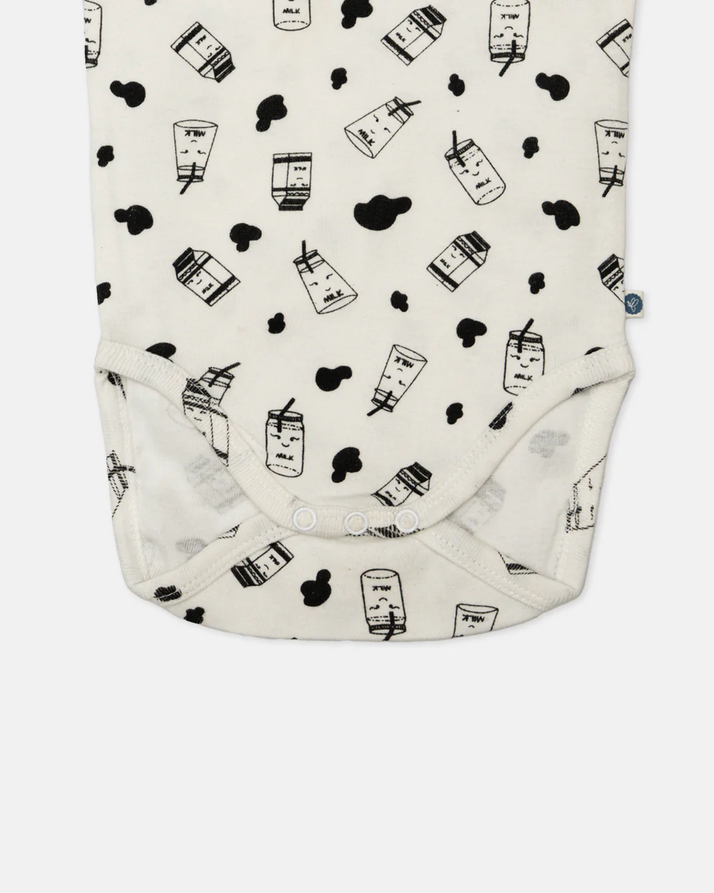 Cotton Bug White & Black Bodysuit-Milk-Organic Cotton-Half Sleeves-Pack of 3-For Infants - Image 7