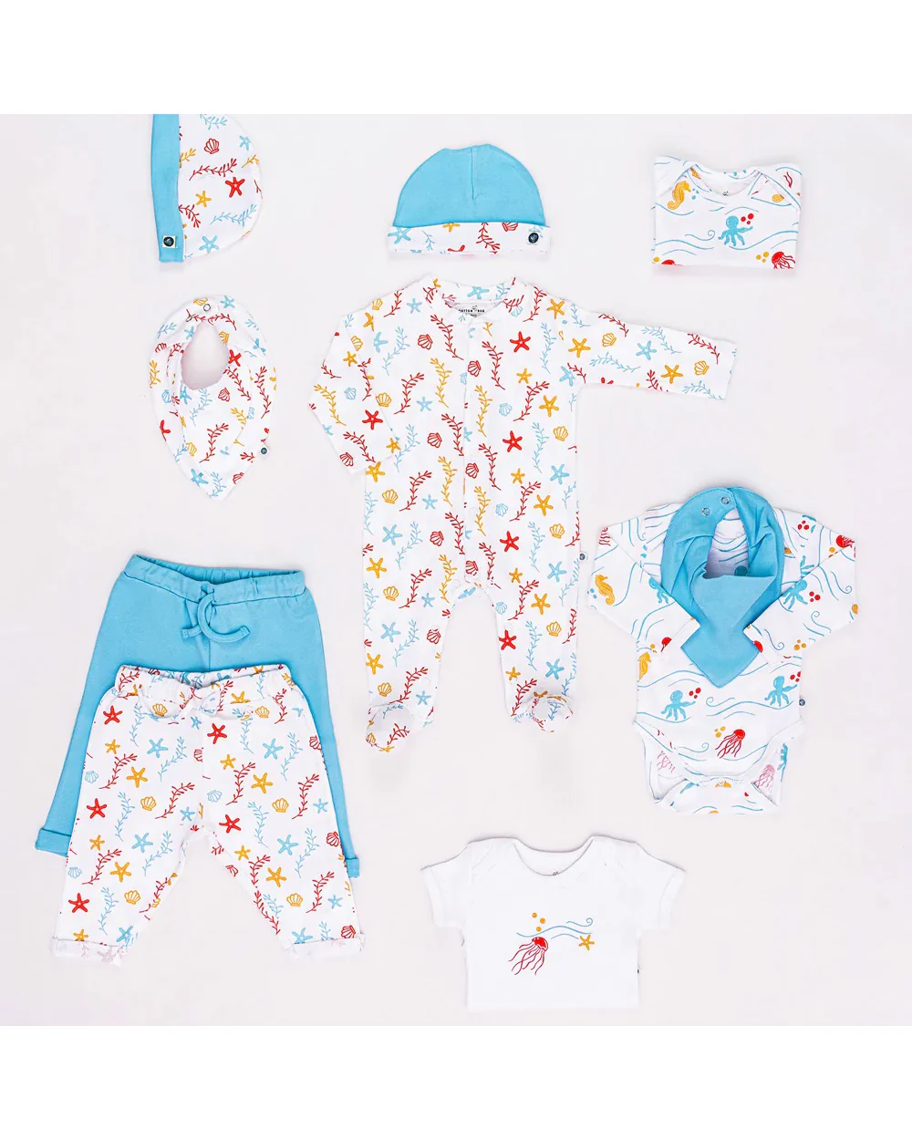 Cotton Bug Baby Bibs-100% Organic Cotton-Easy Snap Button-Sea World-Pack of 2-For Infants - Image 4