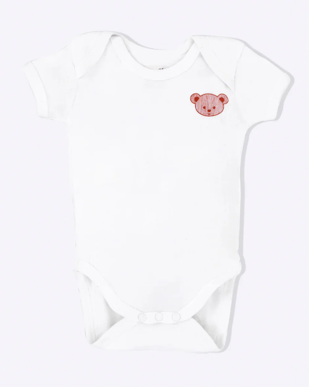 Cotton Bug White & Pink Bodysuit-Teddy-Organic Cotton-Half Sleeves-Pack of 3-For Infants - Image 5