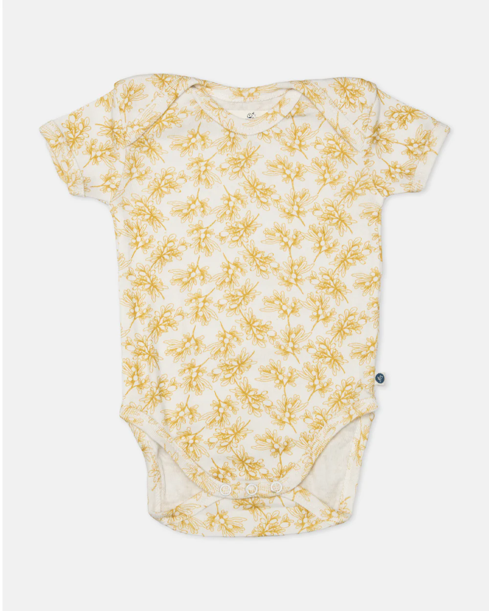 Cotton Bug White & Yellow Bodysuit-Printed-Organic Cotton-Half Sleeves-Pack of 3-For Infants - Image 10