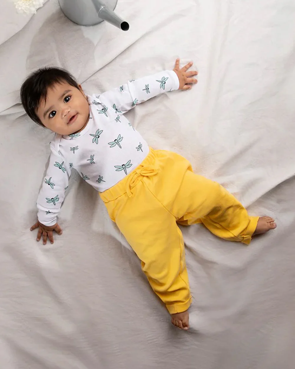 Cotton Bug White & Yellow Pajamas-Dragonfly-Organic Cotton-Pack of 2-For Infants - Image 10